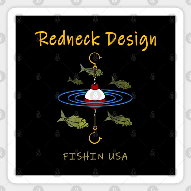 Redneck Designed Fishing Bobber Sticker by The Witness